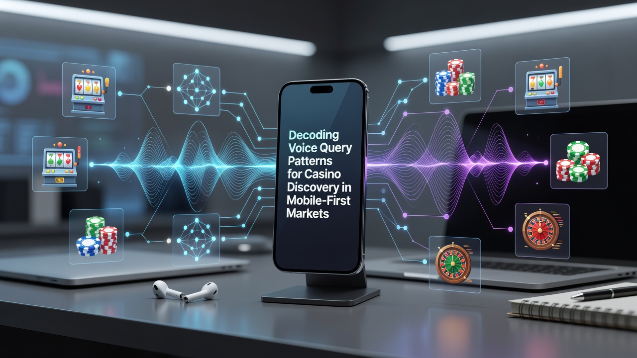 Mobile users engaging with voice assistants to locate casinos in emerging markets